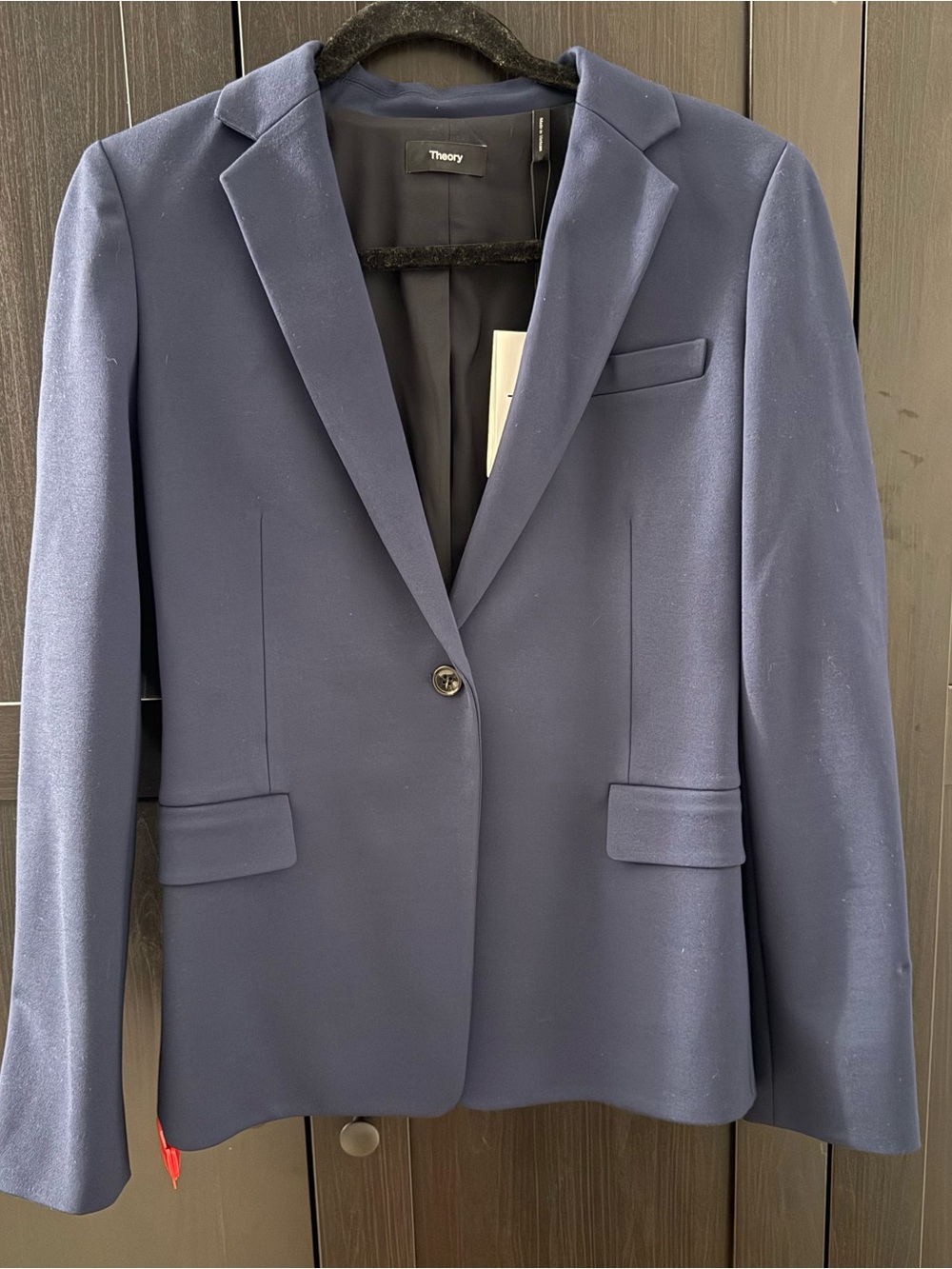 Theory Women's Navy Single-Button Tailored Blazer